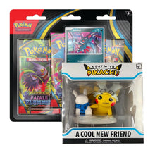 [Bundle] Pokémon Fatale Flammen 3-Pack Blister Sniebel (DE) & Funko POP! Pokémon Center Pikachu Cool Friend