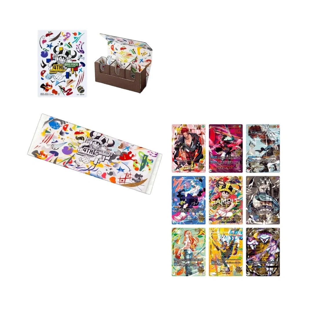 Gesamtansicht mit japanischen Promokarten, Hüllen, Spielmatte und Kartenbox