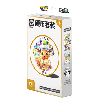 Pokémon Coin Set Evoli – Einzelset-Abbildung; verkauft wird ein Display mit 10 Sets
